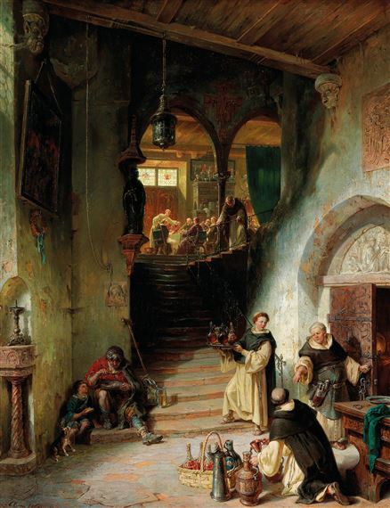 An Important Guest at the Monastery by August von Wille, 1864