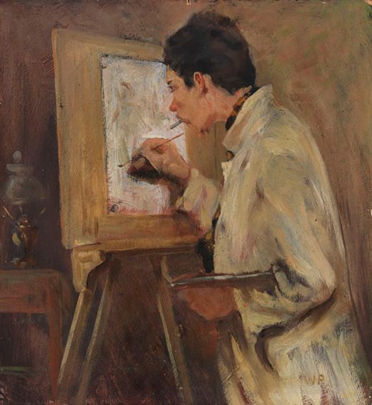 An der Staffelei - Wlodzimierz Popiel