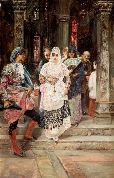 Salida de la iglesia (boda torera) by José Gallegos y Arnosa