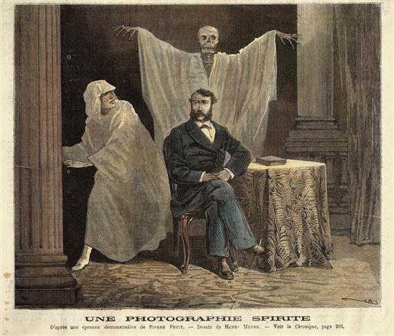 Une photographie spirite d’après une épreuve démonstrative de Pierre Petit, Dessin de Henri Meyer by Pierre Petit, 1875, published: June 27, 1875