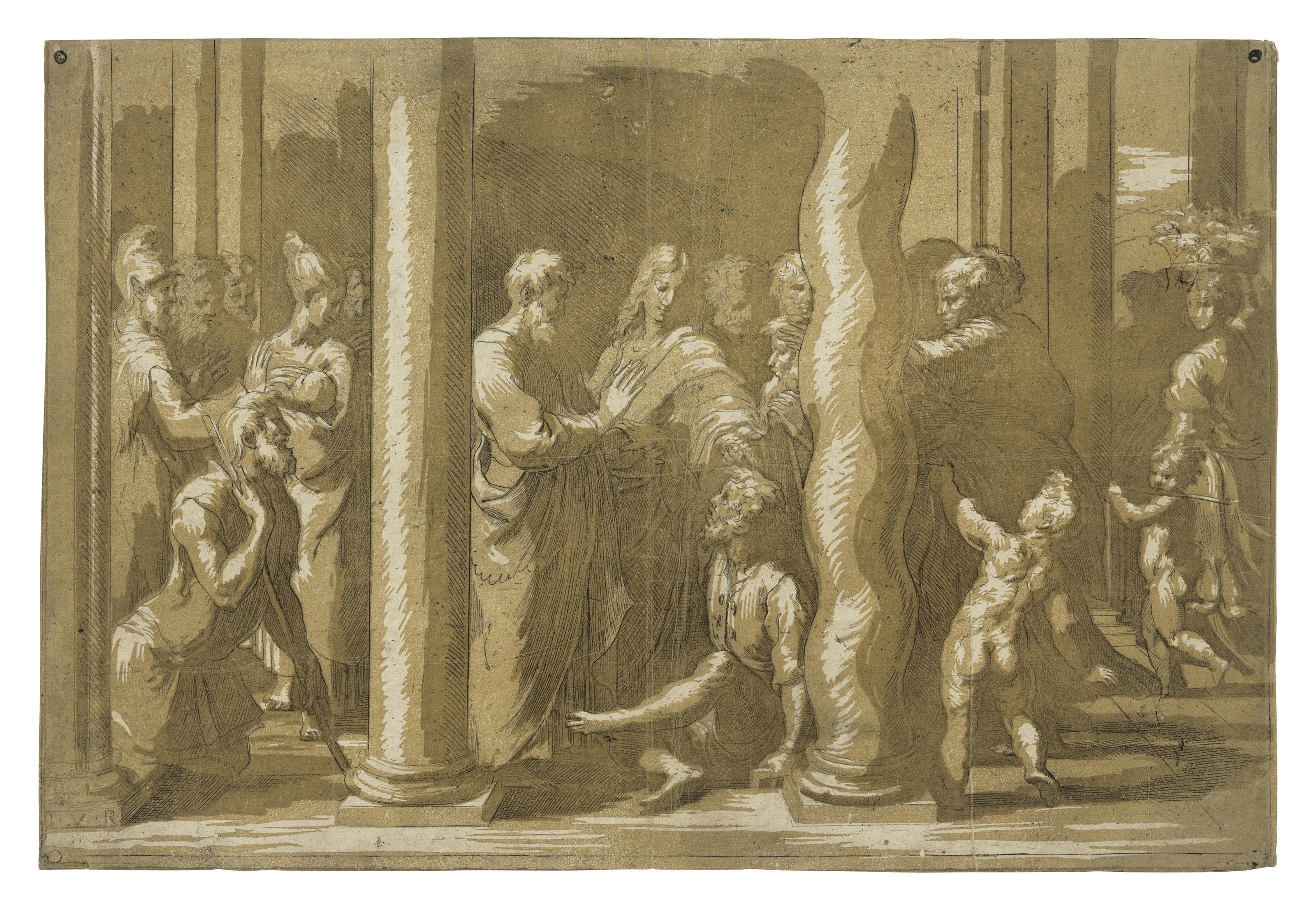 Parmigianino | Saints Peter and John healing the Lame Man at the ...