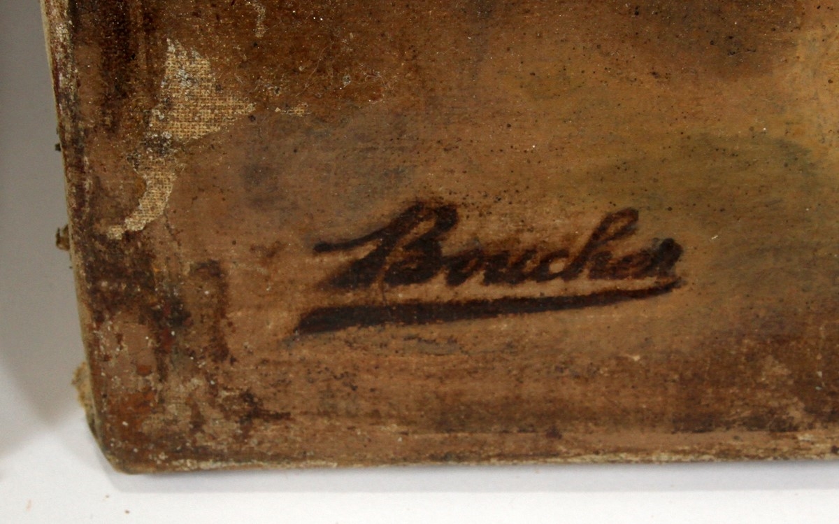 Artwork by Jean Marie Boucher, TWO WORKS: ZINNIA BOUQUETS, Made of OIL ON CANVAS