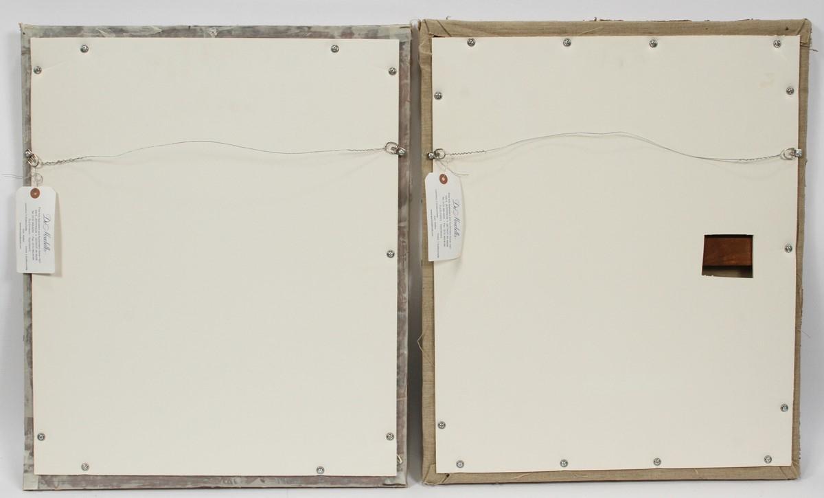 Artwork by Jean Marie Boucher, TWO WORKS: ZINNIA BOUQUETS, Made of OIL ON CANVAS