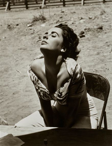Elizabeth Taylor Sunning Herself on the Set of "Giant"