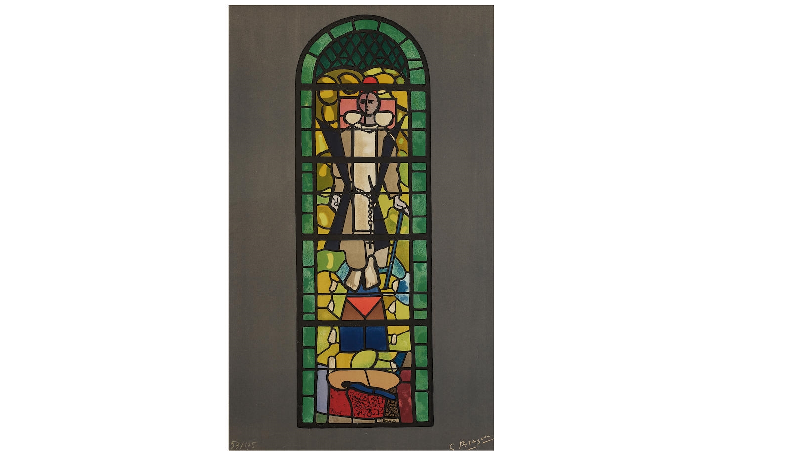 Stained Glass Window at Church of Saint Dominique, Varengeville by Georges Braque, 1960