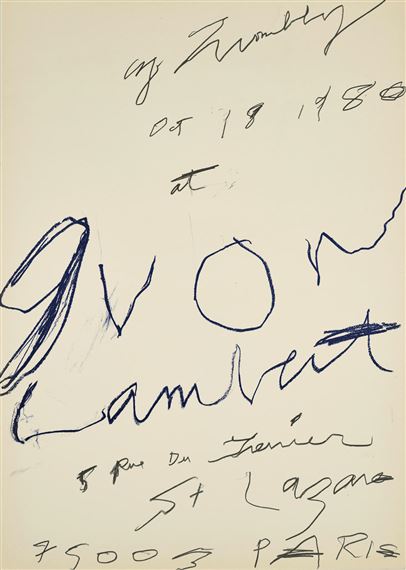Cy Twombly | Pour Yvon Lambert (1980) | MutualArt