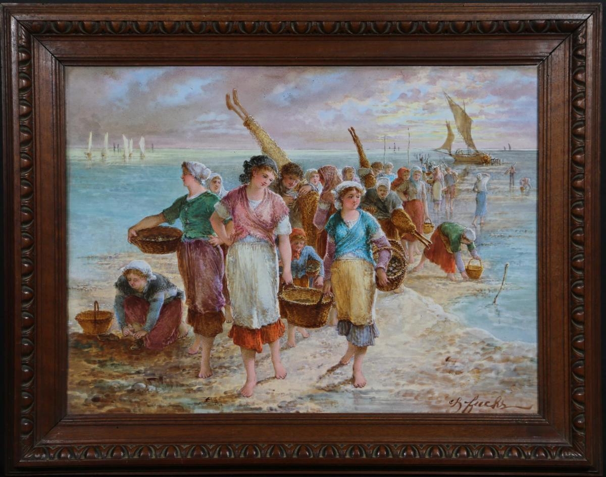 Artwork by C. F. Fuchs, LE RETOUR DE PÊCHE, Made of PAINTING ON FAIENCE