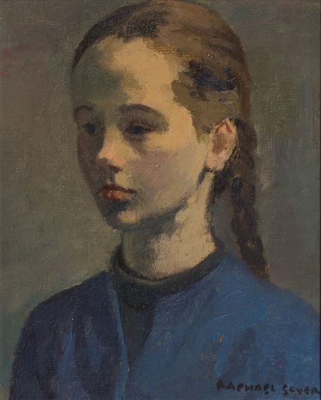 Raphael Soyer | Portrait of a Young Girl | MutualArt