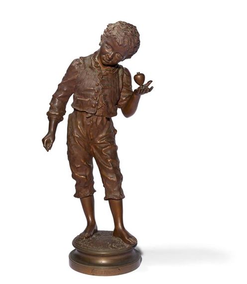 Figure d'enfant jouant à la toupie by Charles Anfrie