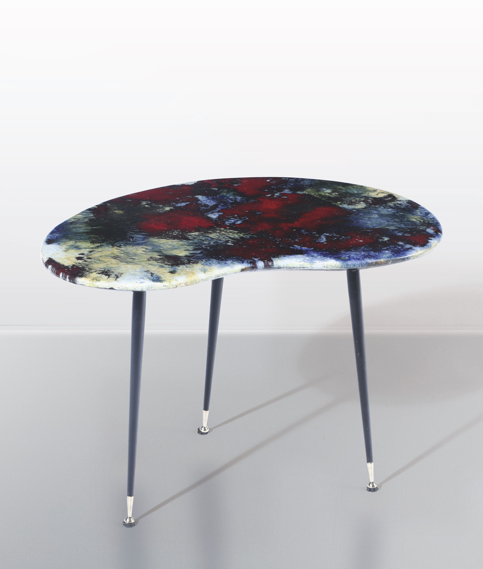 Artwork by Stil Keramos, Untitled (table), Made of metal, brass, glazed ceramic