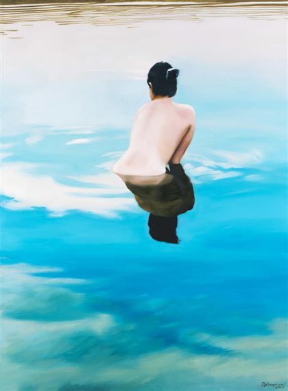 Bather from the series «FB speaks and shows» by Vladimir Dubossarsky, 2014