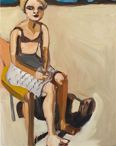 Woman Sitting on a Beach by Chantal Joffe, 2004