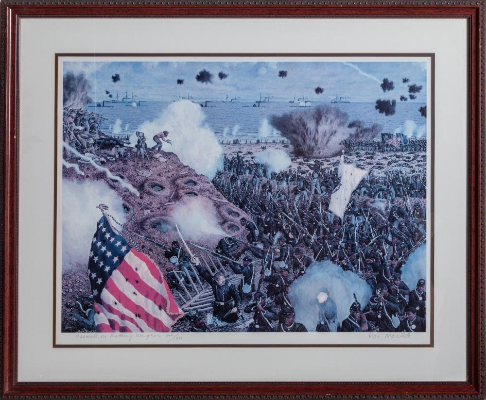 Artwork by Ron Marlett, Assault on Battery Wagner, Made of Lithograph