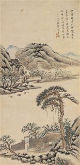 Cottage by a river - Shi Baosheng