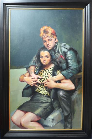 Gary and Carol in Leather by Robert Lenkiewicz, 1983