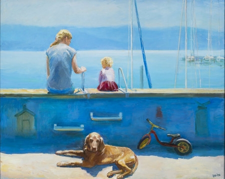 Artwork by Irina Levina, Blau Tag Lindau, Made of Oil on canvas