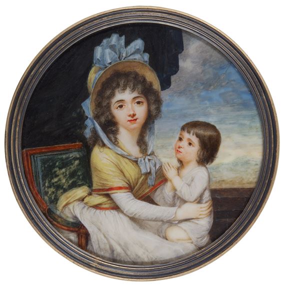PORTRAIT OF COMTESSE DE VALENCE (1766-1847) AND HER ELDEST DAUGHTER FÉLICIE (1787-1828) by Charles Hénard, circa 1757
