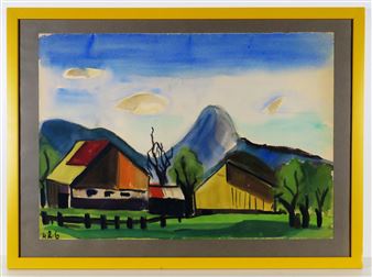 Gehöft bei Salzburg mit Gaisberg - Peter Lochmann