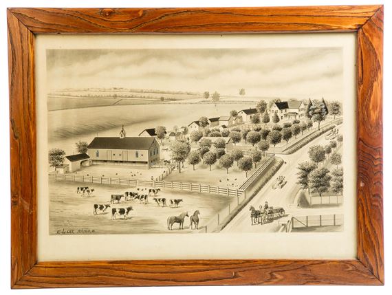 Ohio farm drawing - E. L. Ott
