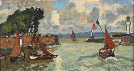 Honfleur, Sortie du port by Henri Liénard de Saint-Délis