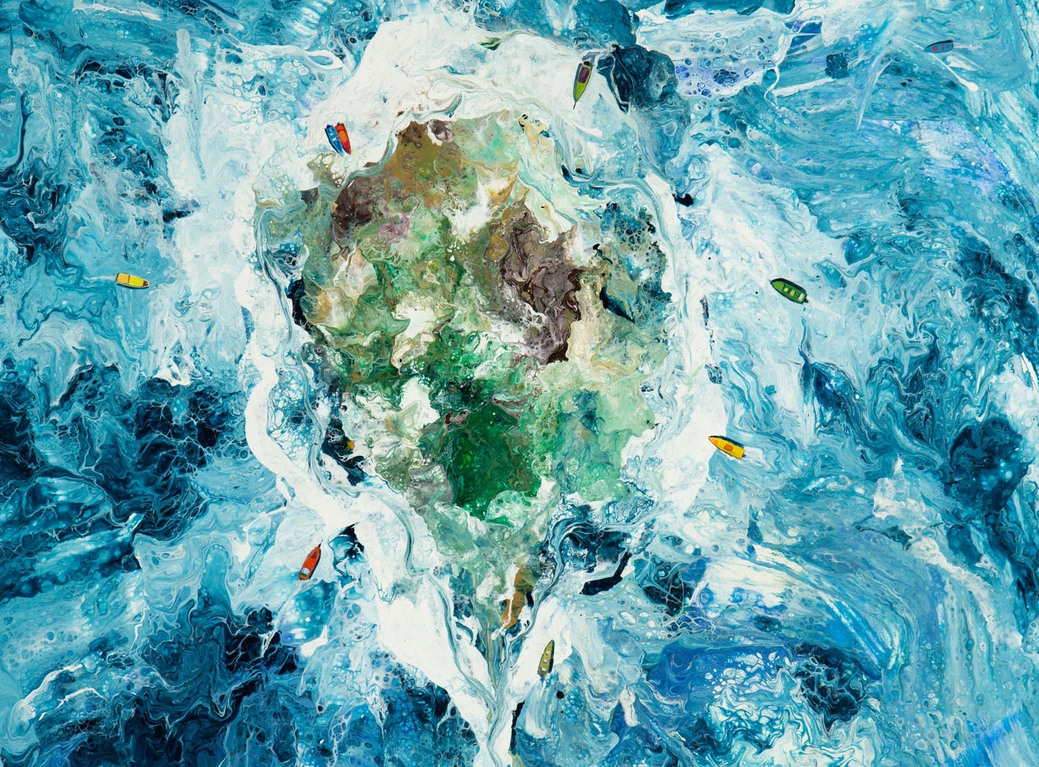 Artwork by Marzena Bis, Island, Made of acrylic on canvas