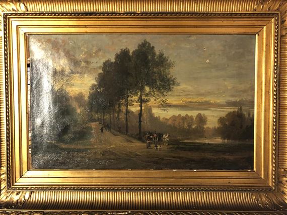 Paysage au Chemin de Halage by Alexandre Defaux, 1873