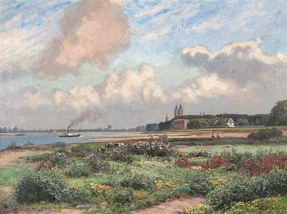 Der Rhein bei Kaiserswerth by Wilhelm Degode