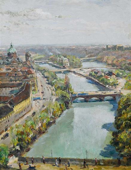 Blick auf die Isar in München by Louis Wöhner