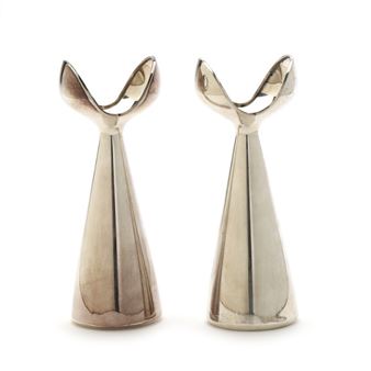 A pair of small sterling silver vases - Søren Sass