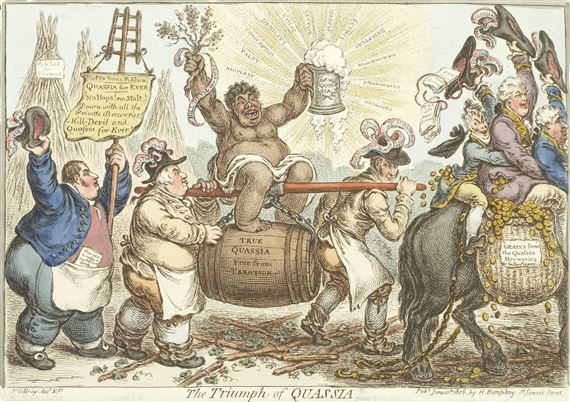 The Triumph of Quassia; Bruin in his Boat by James Gillray, 1806