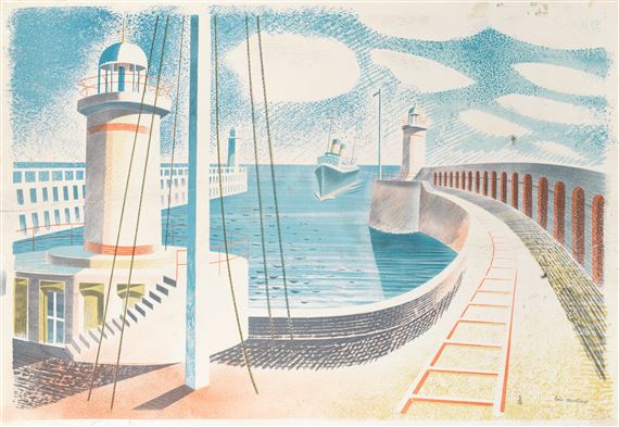 Eric Ravilious | Newhaven Harbour (1937) | MutualArt