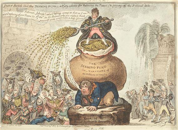 John Bull and the Sinking-fund-a Pretty scheme for Reducing the Taxes & Paying-Off the National Debt!