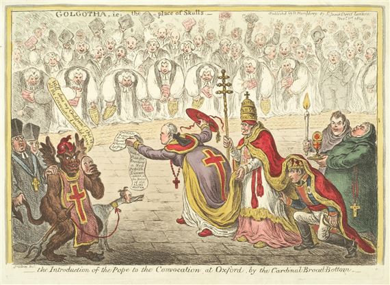 The Introduction of the Pope to the Convocation at Oxford by James Gillray, 1809