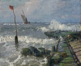 Nordseebrandung mit Schiffen - Poppe Folkerts