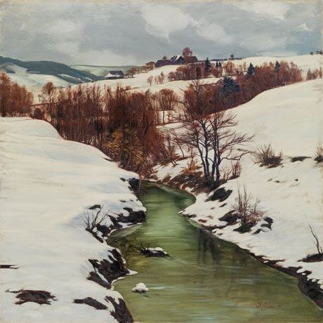 Weidlingbach in winter by Anton Filkuka, 1930-1935