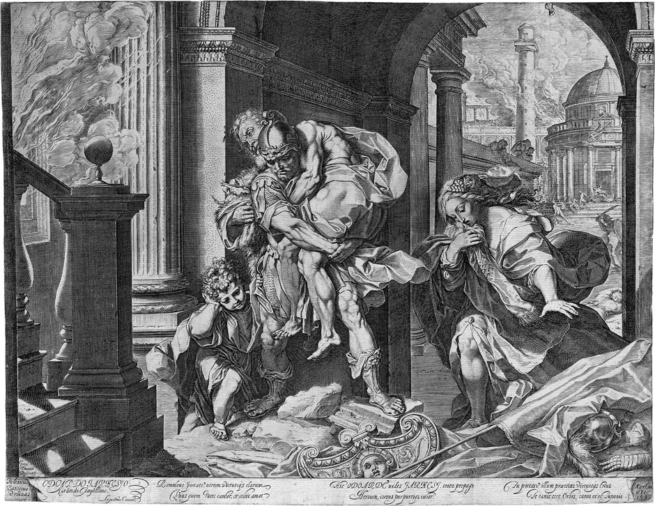 Agostino Carracci | Aeneas rettet Anchises (1595) | MutualArt