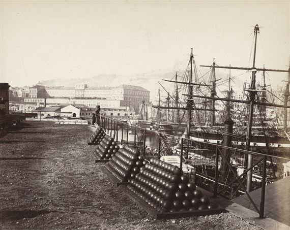 Views of Naples: Military harbor, Palazzo Reale, excavations in Herculaneum and rural scenes by Giorgio Sommer, Circa 1860/1870