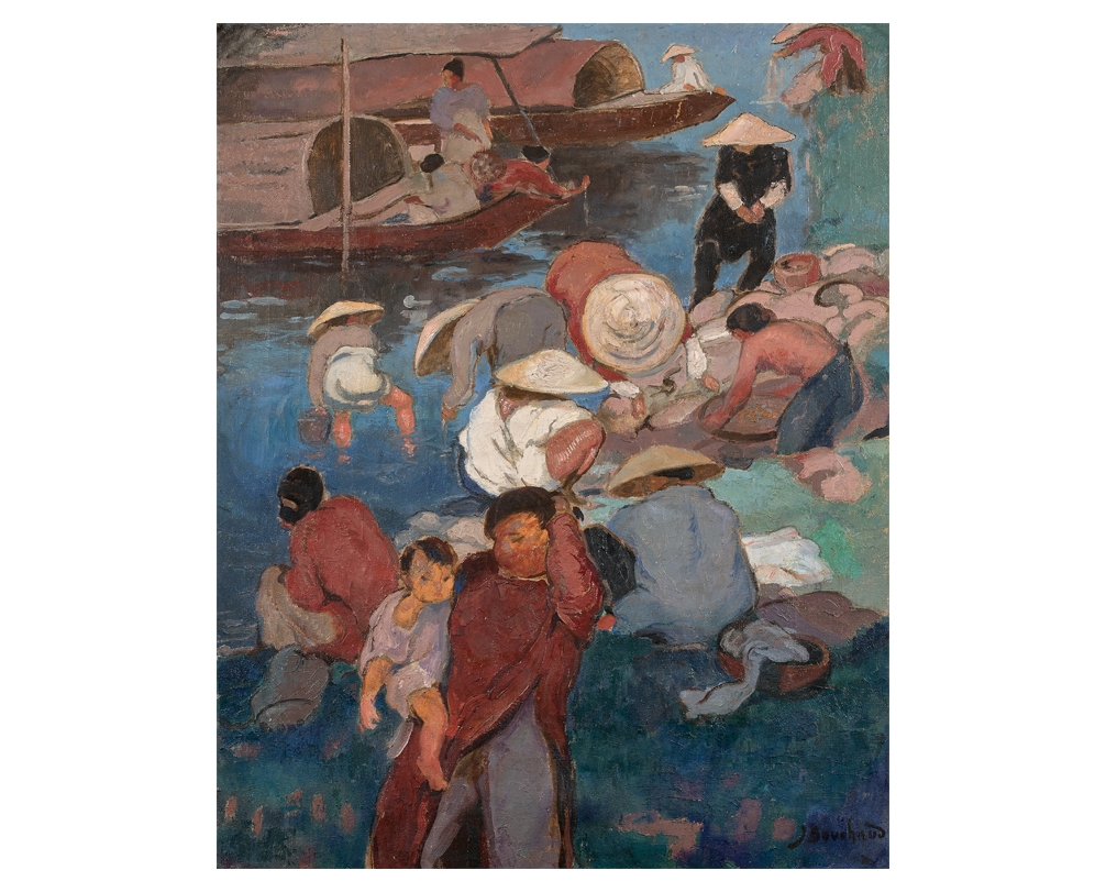 Artwork by Jean Bouchaud, Les Laveuses a Hue, Made of Oil on canvas