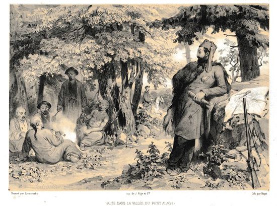 Portrait de l’explorateur Pierre de Tchihatcheff lors d’une halte dans la vallée du Petit Alach,