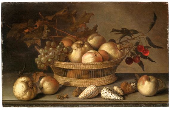 A basket with cherries by Balthasar van der Ast, 1647