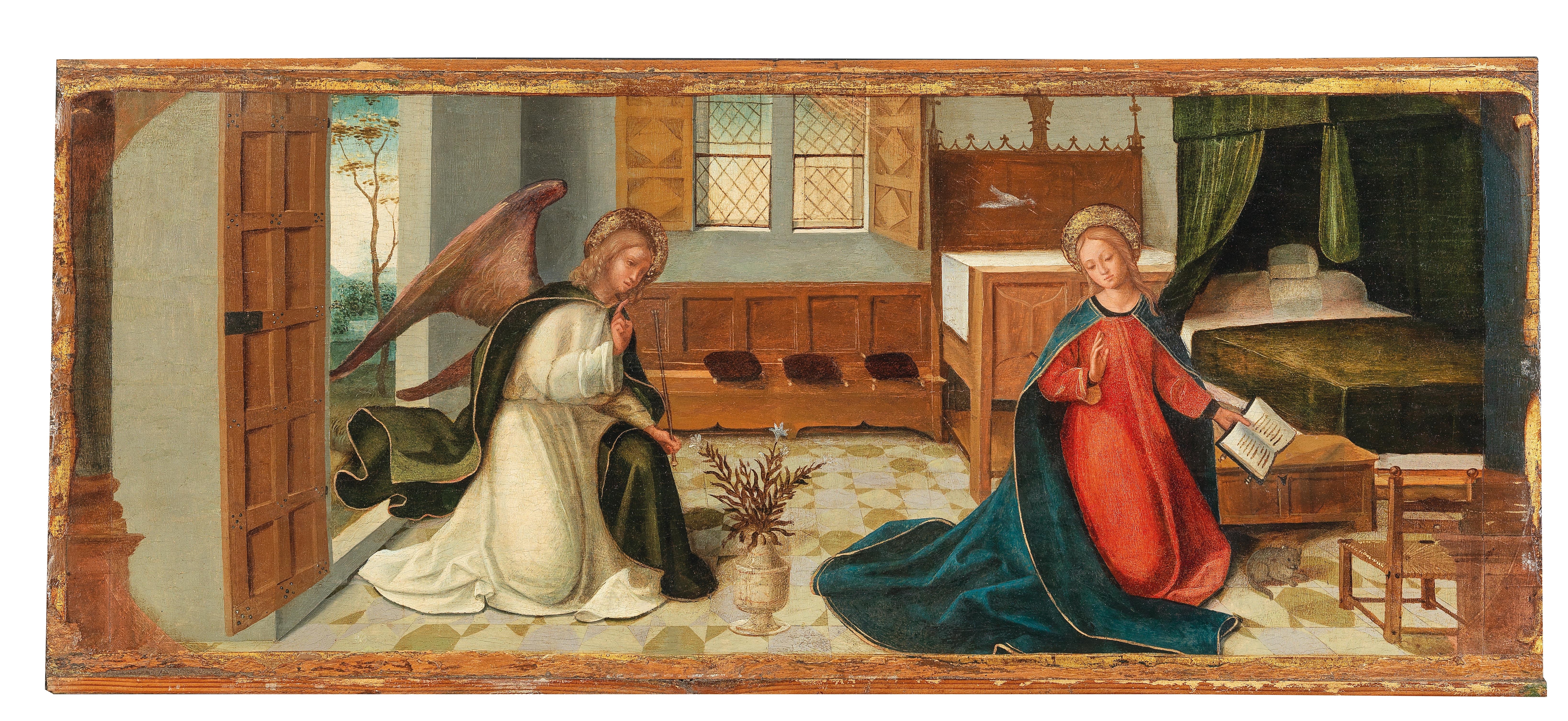 Artwork by Gandolfino da Roreto, Annunciation, Made of Oil on wood