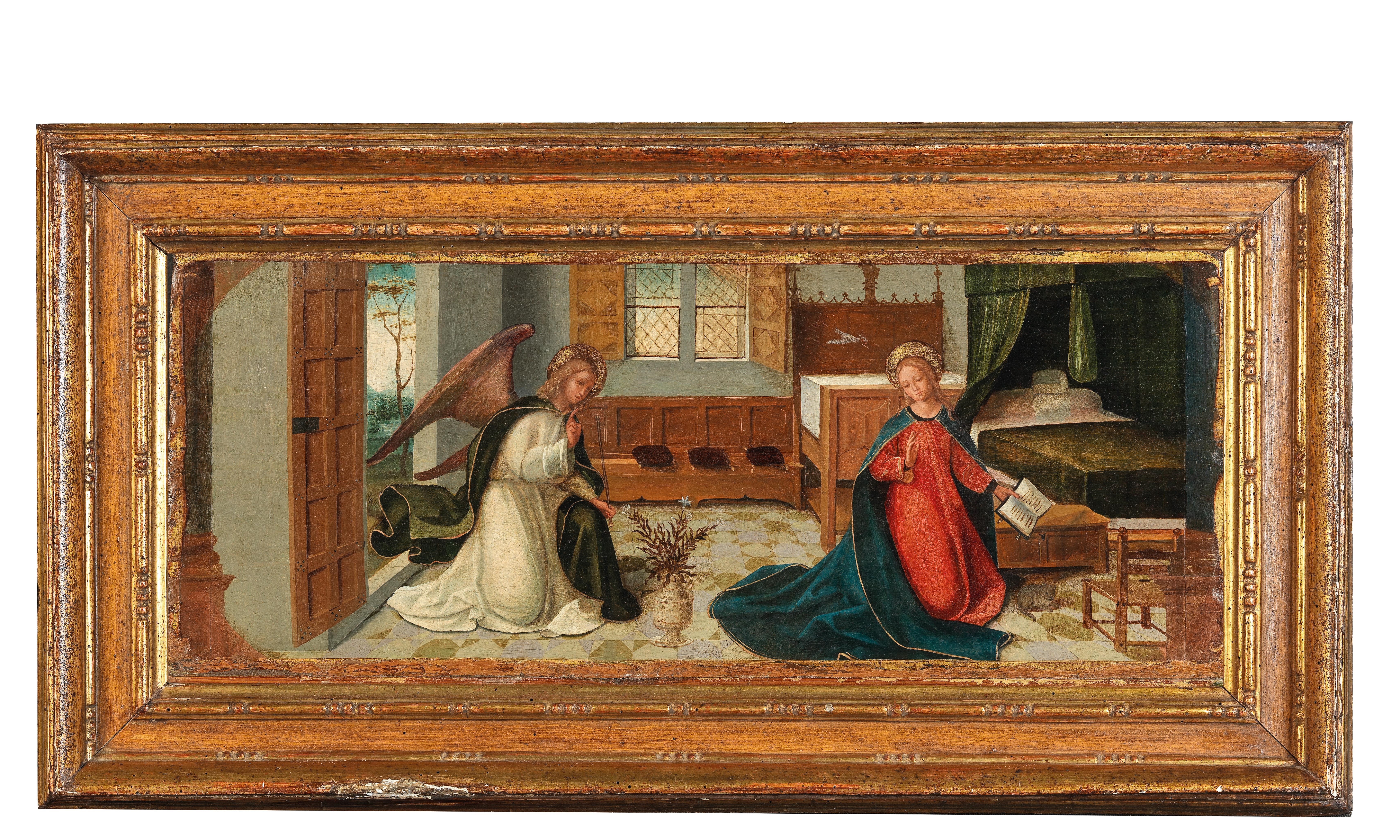 Artwork by Gandolfino da Roreto, Annunciation, Made of Oil on wood