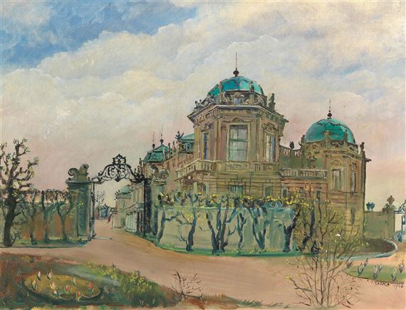 “Schloss Belvedere” [Belvedere Palace] and “Belvedere by Oskar Laske, 1943