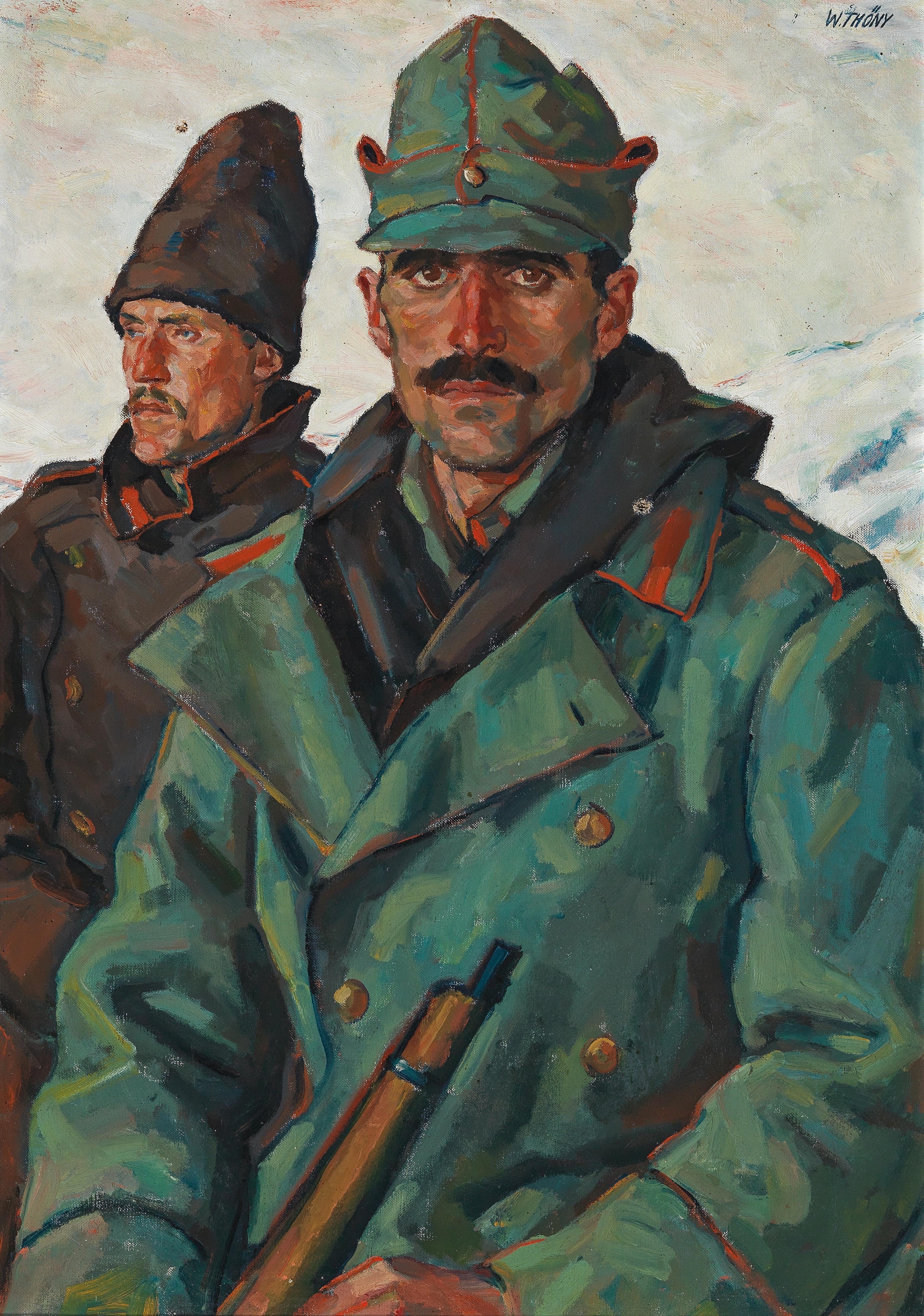 Artwork by Wilhelm Thöny, Two Soldiers from the Great War, Made of Oil on canvas
