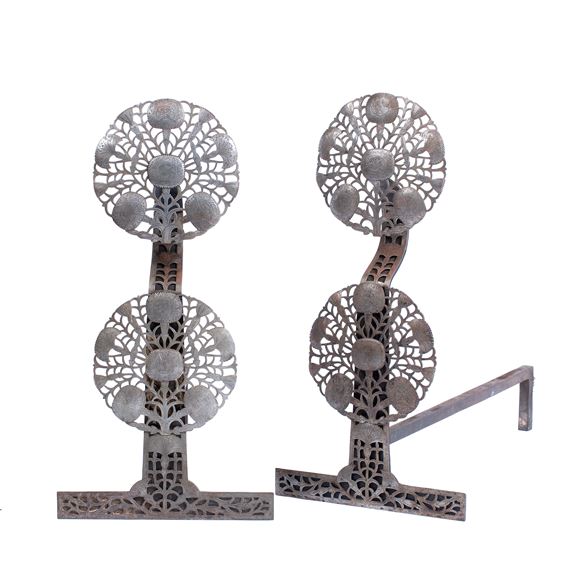 Two works: Pair of fire dogs