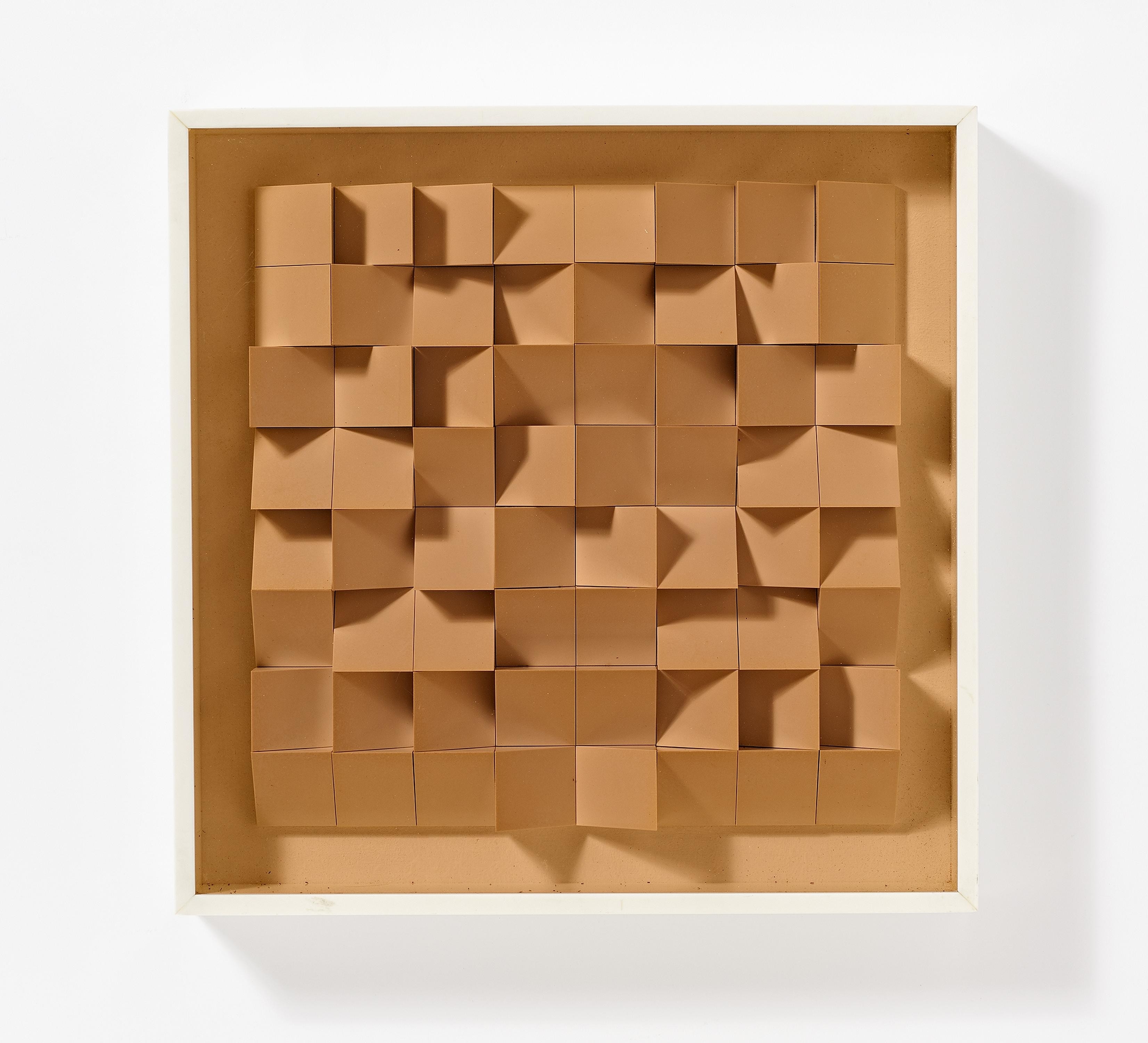 Artwork by Klaus Staudt, Vertikalspiegelung, Made of Wood and polystyrene,in plexiglas box
