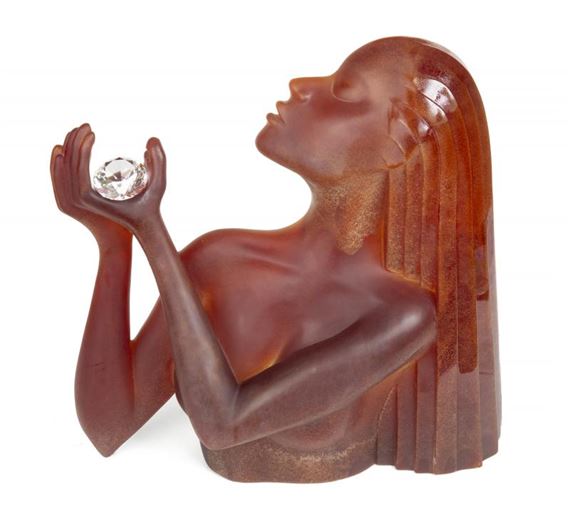 ELIZABETH TAYLOR DAN DAILEY LE VIN DAUM SCULPTURE by Dan Dailey, 1988