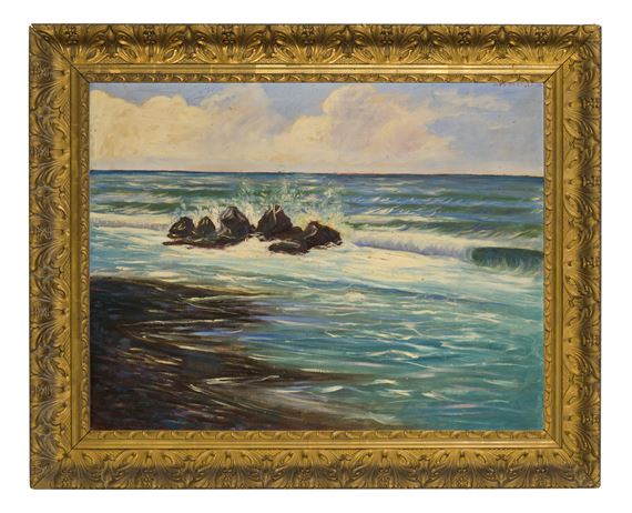 Marina ligure con scogliera by Sexto Canegallo