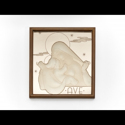 Artwork by Fontana Arte, Ave, Made of Mirrored rosé crystal, sandblasted engraved