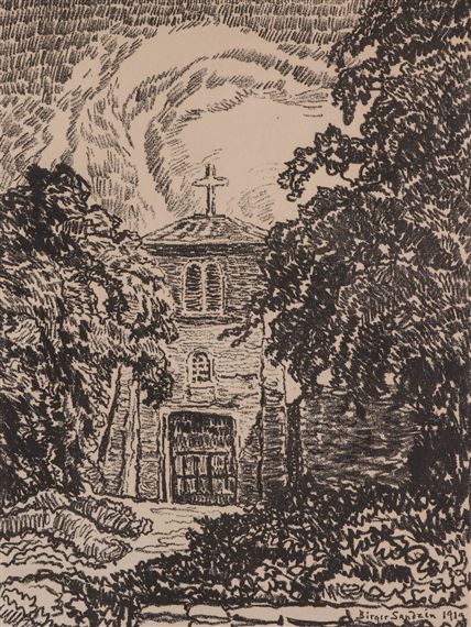 San Miguel Church by Birger Sandzén, 1919